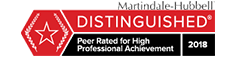 Martindale-Hubbell | Distinguished Peer Rated for High Professional Achievement 2018