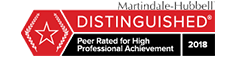 Martindale-Hubbell | Distinguished Peer Rated for High Professional Achievement 2018
